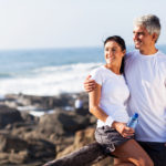 mature couple relaxing after exercise